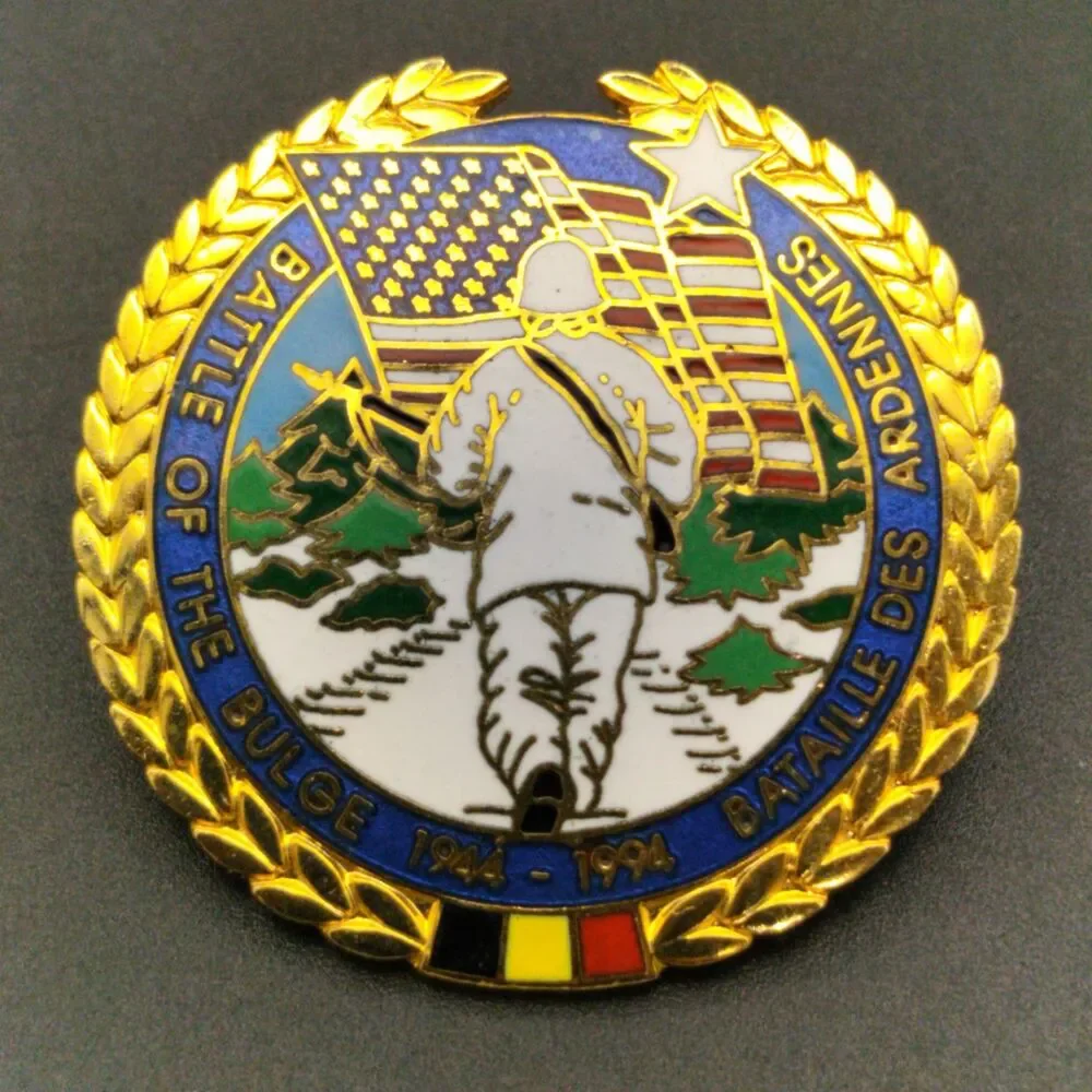 WWII Battle of the Bulge 50th Anniversary Commemorative Pin Badge 1944-1994